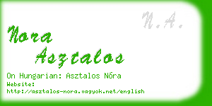 nora asztalos business card