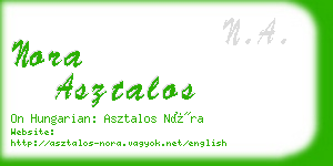 nora asztalos business card